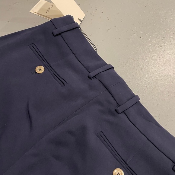 Gucci Cady Stretch Flared Trousers - Navy Blue - Picture 9 of 9